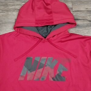 Nike Mens Hoodie Size XXL Red Therma-Fit Pullover Sweatshirt Logo Graphic Shirt